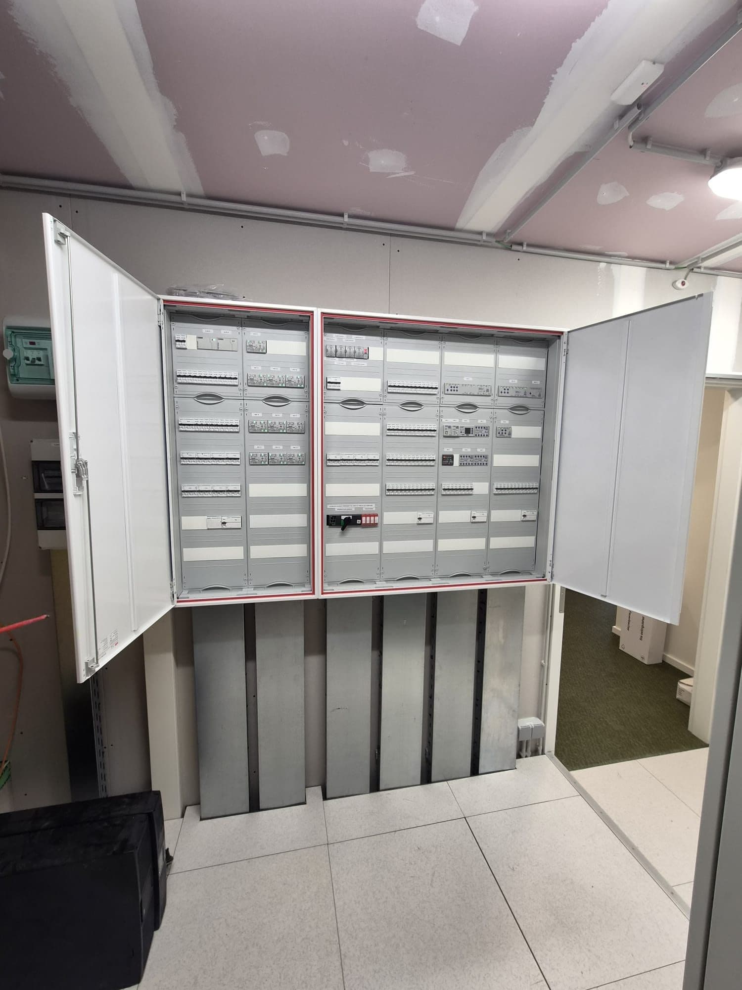 Electrical panels in a technical room